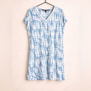 Tahari - Blue and White Tie-Dye Swim Coverup